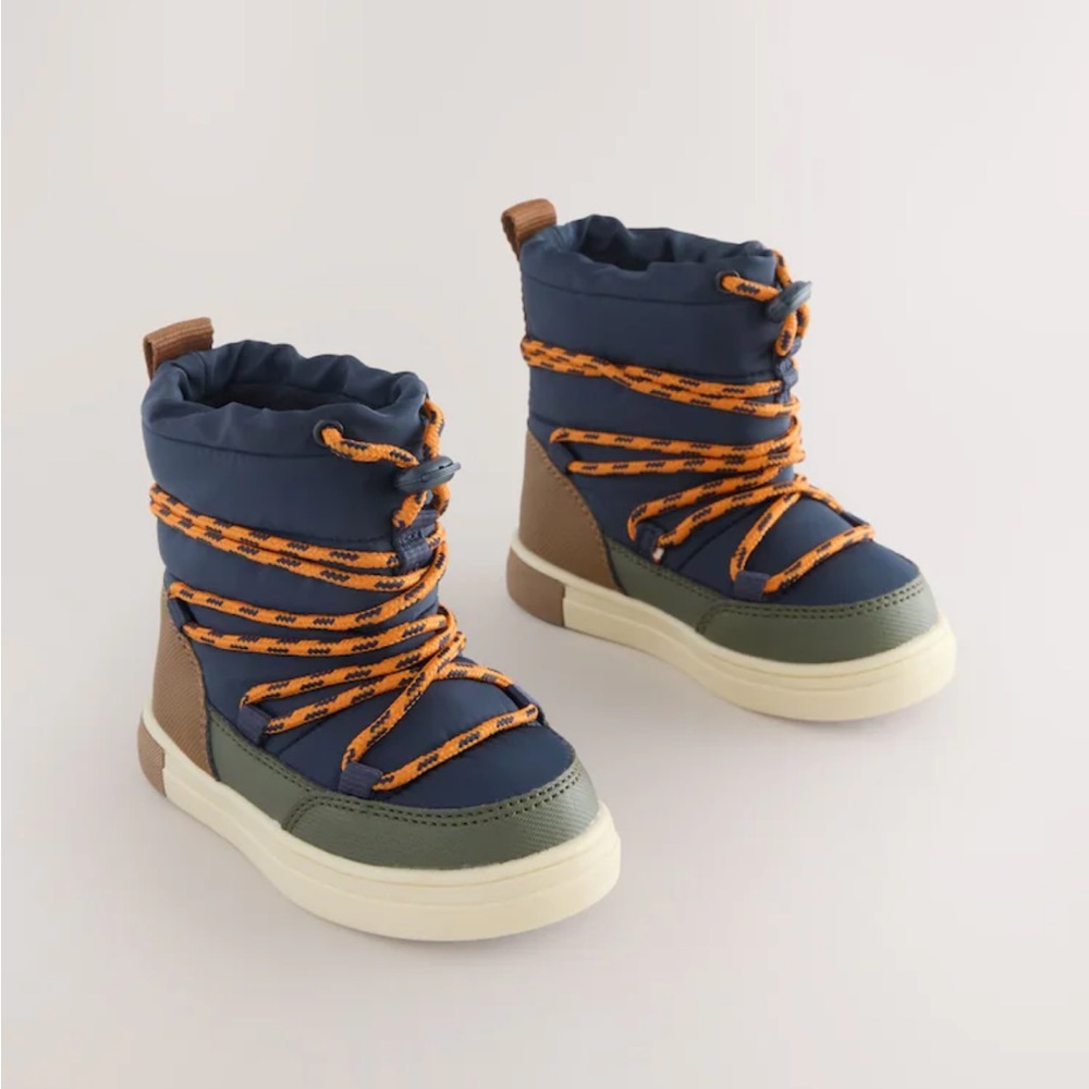 Next Kids Blue and Orange winter snow Boots